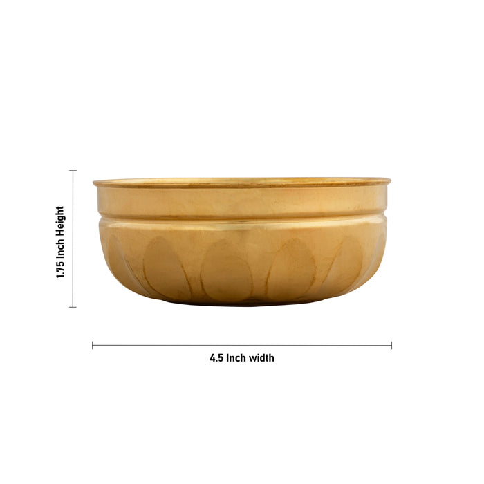 Brass Bowl - 1.75 x 4.5 Inches | Brass Cup/ Pooja Bowl/ Pooja Cup for Home/ 60 Gms Approx - Bowls