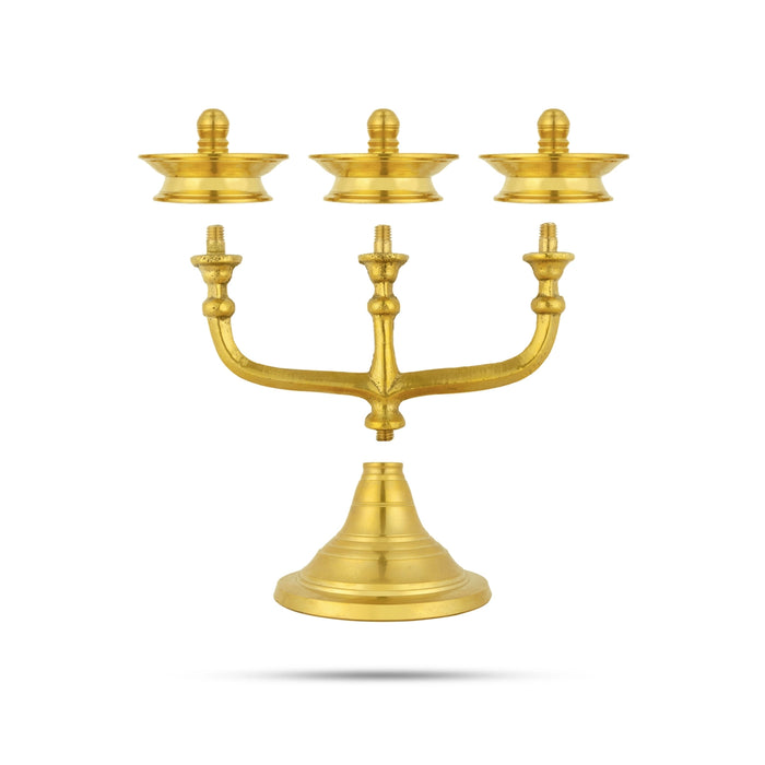 Kerala Kavara Vilakku - 7 x 10.5 Inches | Brass Deepam / Oil Diya / Lamp / Vilakku for Pooja/ Traditional Deepam - Kerala Lamps