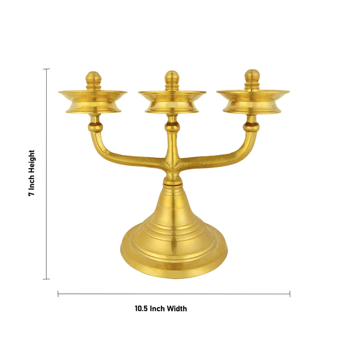 Kerala Kavara Vilakku - 7 x 10.5 Inches | Brass Deepam / Oil Diya / Lamp / Vilakku for Pooja/ Traditional Deepam - Kerala Lamps