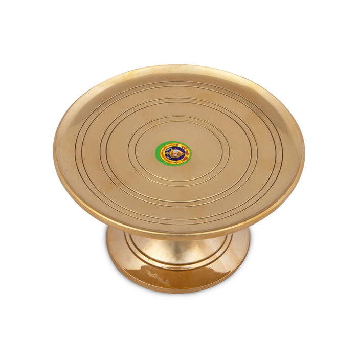 Mukkali Stool - 4 x 3 Inches | Brass Mukkali Stand/ Brass Stand for Pooja/ 225 Gms Approx - Pooja Aasan & Bajot & Pooja Mat