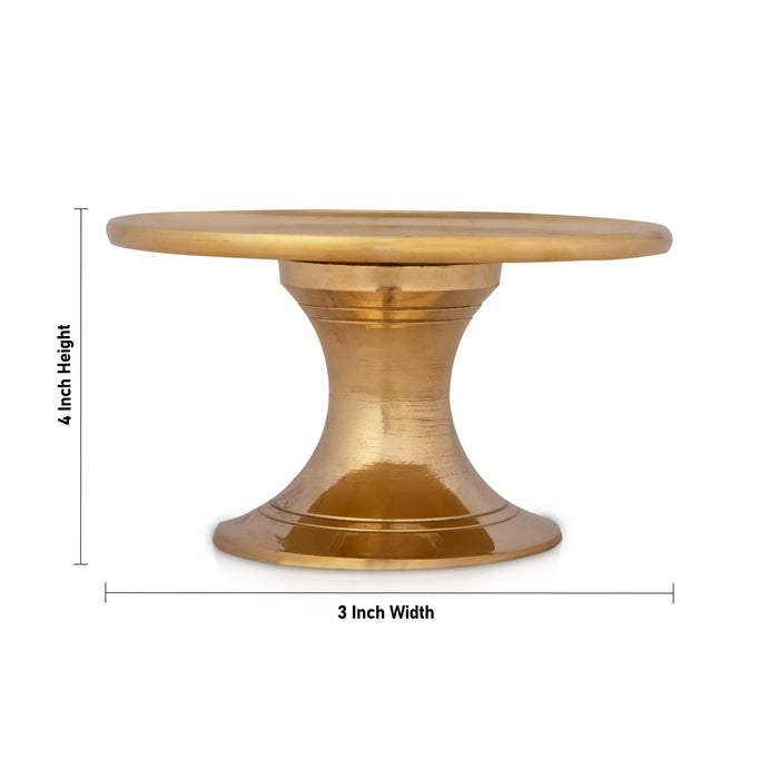 Mukkali Stool - 4 x 3 Inches | Brass Mukkali Stand/ Brass Stand for Pooja/ 225 Gms Approx - Pooja Aasan & Bajot & Pooja Mat