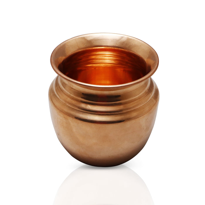 Copper Lota  - 5 x 4.5  Inches |  Kalash Pot/ Chombu/ Pooja Pot/ Kalash for Pooja