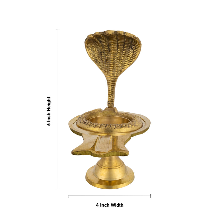 Shiva Lingam with Nag - 6 x 4 Inches| Brass Shiv Ling Stand/ Avudaiyar Peetam for Temple & Spiritual Practices