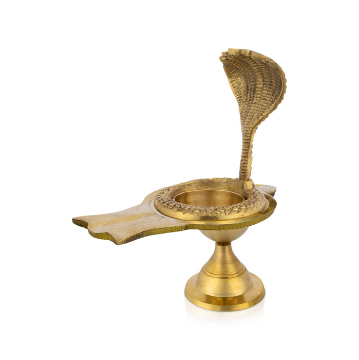 Shivling Nag Stand - 7 x 5 Inches | Avudaiyar With Nag Stand/ Naga Avudaiyar for Daily Pooja