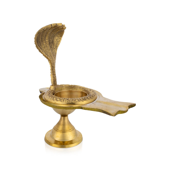 Shivling Nag Stand - 7 x 5 Inches | Avudaiyar With Nag Stand/ Naga Avudaiyar for Daily Pooja