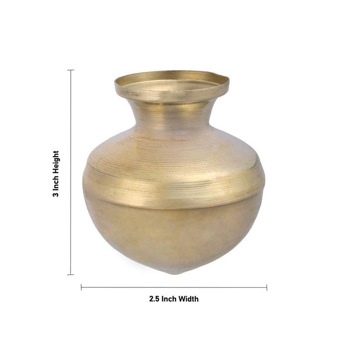 Abhishek Lota - 3 x 2.5 Inches | Brass Lota/ Abhishek Pot/ Jaladhari Chombu / Lota for Pooja
