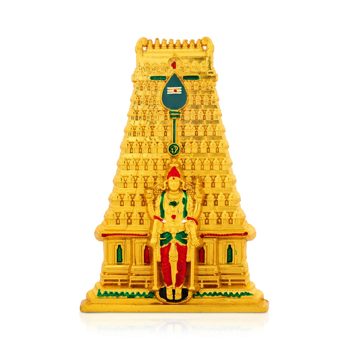 Murugan Gopuram - 6 x 4 Inches | Zinc Lord Murugan Temple Gopuram Statue/ Gopuram Idol for Home & Pooja Decor