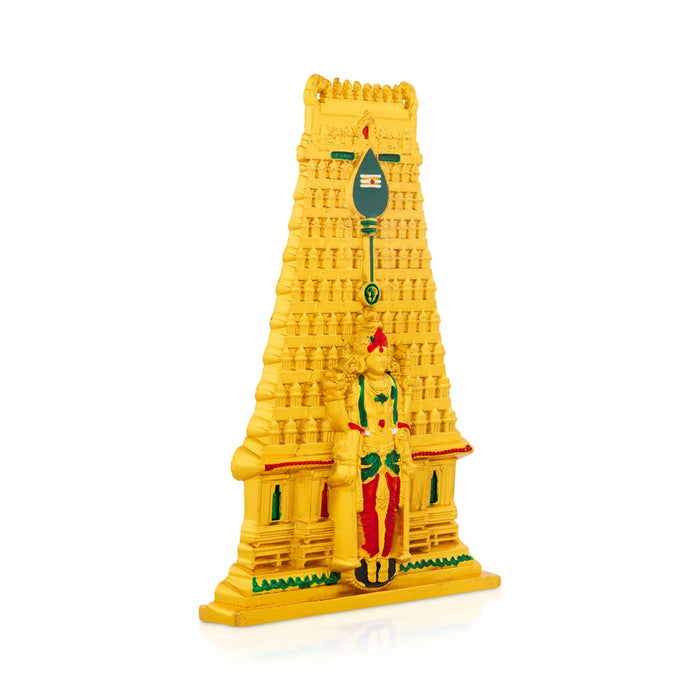 Murugan Gopuram - 6 x 4 Inches | Zinc Lord Murugan Temple Gopuram Statue/ Gopuram Idol for Home & Pooja Decor