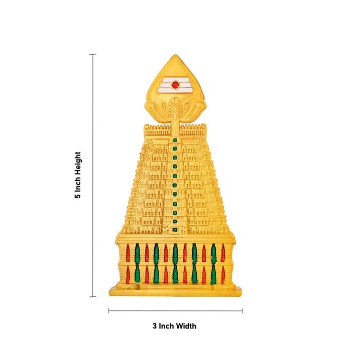 Vel Gopuram 5 x 3 Inches | Murugan Vel Gopuram Statue/ Zinc Temple Gopuram Idol for Home & Pooja Room Decor