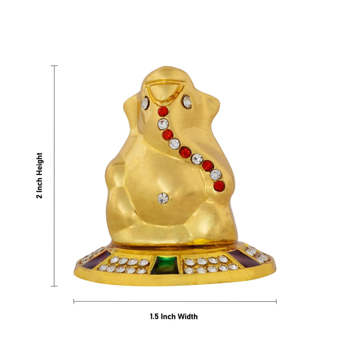 Ganesha Statue - 2 x 1.5 Inches | Zinc Vinayagar Idol/ Decorative Ganpati Murti for Home & Pooja Decor
