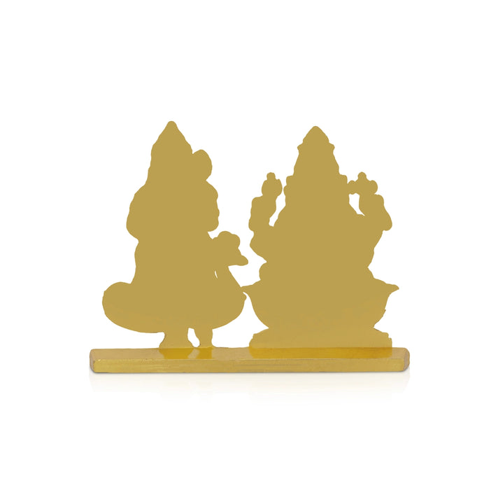 Ganesha Murugan Murti With Base - 2 x 2.5 Inches | Zinc Idol/ Vinayagar & kathirvelan Statue For Car Decor