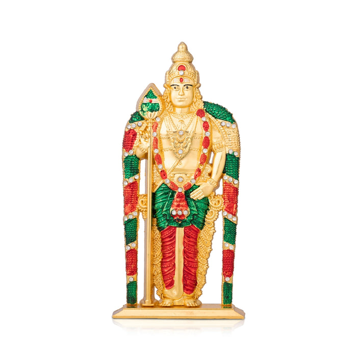 Murugan with Vel Standing On Base Murti - 6.5 x 3 Inches | Zinc Idol/ Karthikeyan Statue For Home - Car Stand & Car Accessories
