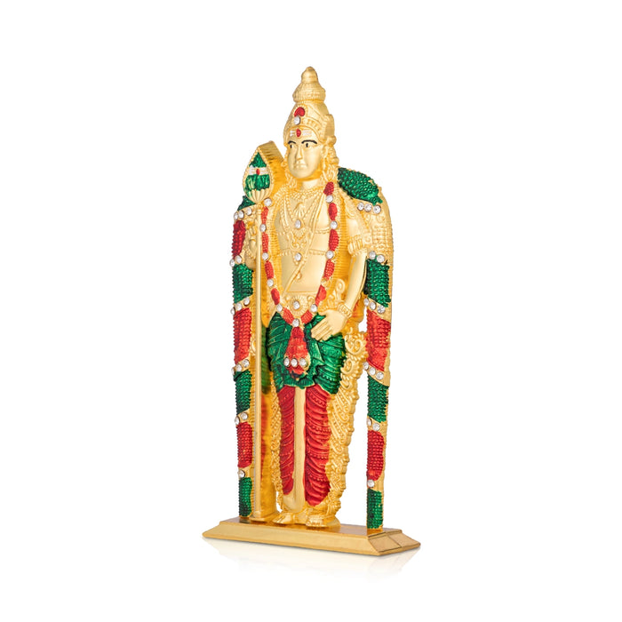 Murugan with Vel Standing On Base Murti - 6.5 x 3 Inches | Zinc Idol/ Karthikeyan Statue For Home - Car Stand & Car Accessories