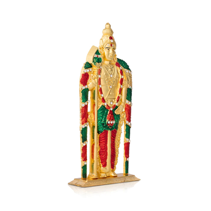 Murugan with Vel Standing On Base Murti - 6.5 x 3 Inches | Zinc Idol/ Karthikeyan Statue For Home - Car Stand & Car Accessories