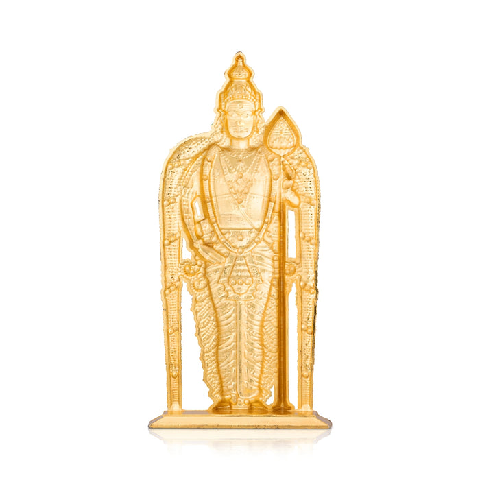 Murugan with Vel Standing On Base Murti - 6.5 x 3 Inches | Zinc Idol/ Karthikeyan Statue For Home - Car Stand & Car Accessories