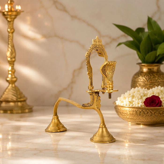 Snake Vahana Aarti - 8 x 7 Inches | Brass Aarti/ kapoor dhani / Naga Design Deepam for Pooja