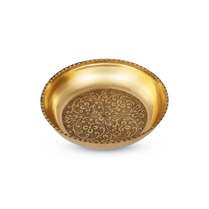 Cutting Plate - 1 x 4 Inches | Brass Pooja Plate/ Decorative Thali for Pooja, Aarti & Religious Rituals