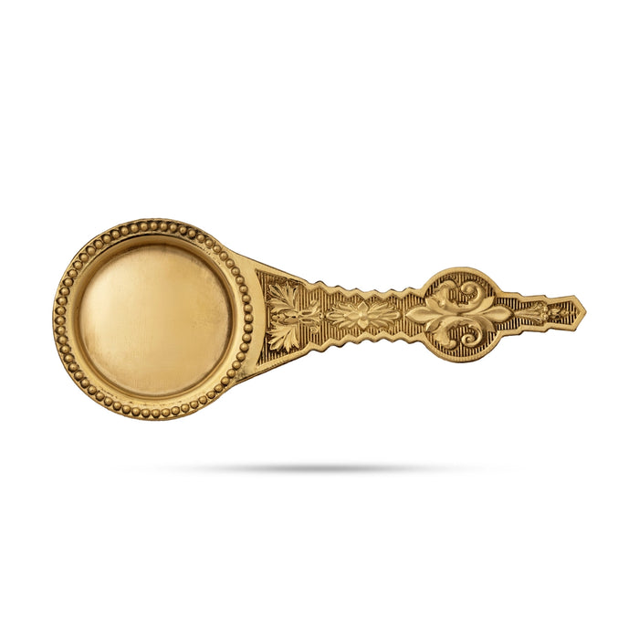 Brass Aarti Camphor - 0.25 x 4.5 Inches | Kapoor Dhani/ Karpoora Aarti for Pooja