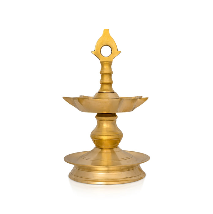 Brass Hanging Lamp - 10 x 6 Inches | 7 Face Vilakku/ Hanging Diya/ Latkan Hanging Deep for Pooja