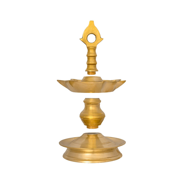 Brass Hanging Lamp - 10 x 6 Inches | 7 Face Vilakku/ Hanging Diya/ Latkan Hanging Deep for Pooja