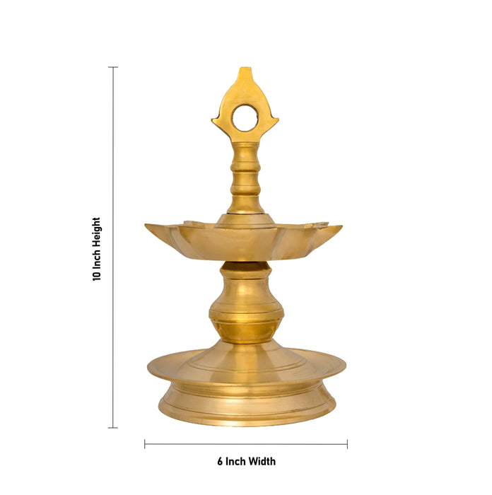 Brass Hanging Lamp - 10 x 6 Inches | 7 Face Vilakku/ Hanging Diya/ Latkan Hanging Deep for Pooja