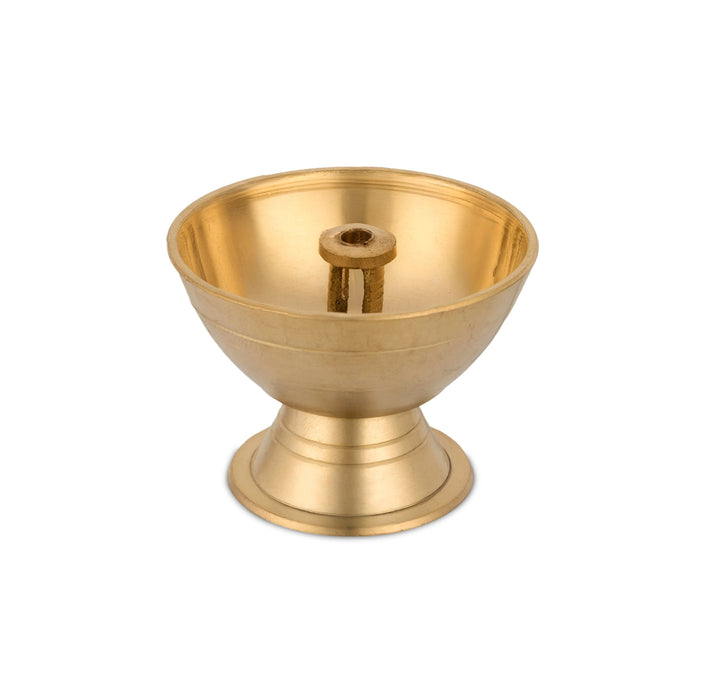 Pyali Fancy Deep - 1.75 x 2 Inches | Brass Diya / Agal Vilakku/ Oil Lamp/ Deepam for Pooja