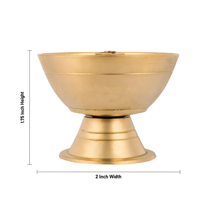Pyali Fancy Deep - 1.75 x 2 Inches | Brass Diya / Agal Vilakku/ Oil Lamp/ Deepam for Pooja
