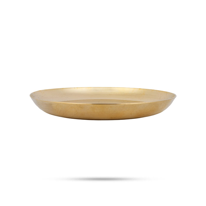 Brass Plate - 0.25 x 4 Inches | Thali Plate/ Pooja Plate/ Small Plate For Naivedyam And Home