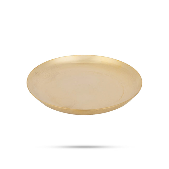 Brass Plate - 0.25 x 4 Inches | Thali Plate/ Pooja Plate/ Small Plate For Naivedyam And Home