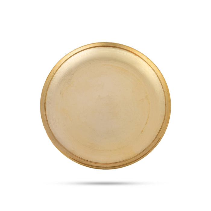 Brass Plate - 0.25 x 4 Inches | Thali Plate/ Pooja Plate/ Small Plate For Naivedyam And Home