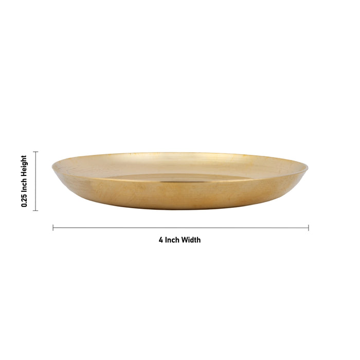 Brass Plate - 0.25 x 4 Inches | Thali Plate/ Pooja Plate/ Small Plate For Naivedyam And Home