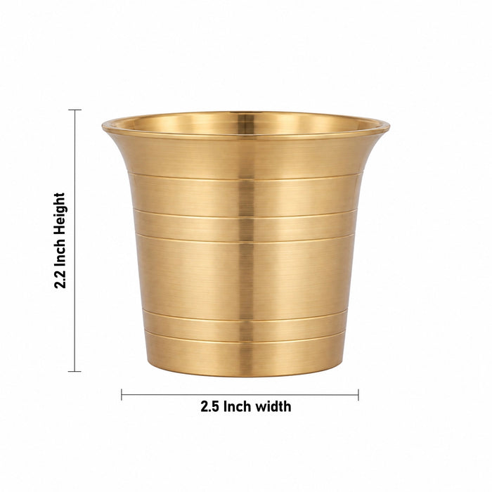Panchapatra - 2.2 x 2.5 Inches | Brass Tumbler Shape Panchapalli / Panch Patra for Pooja
