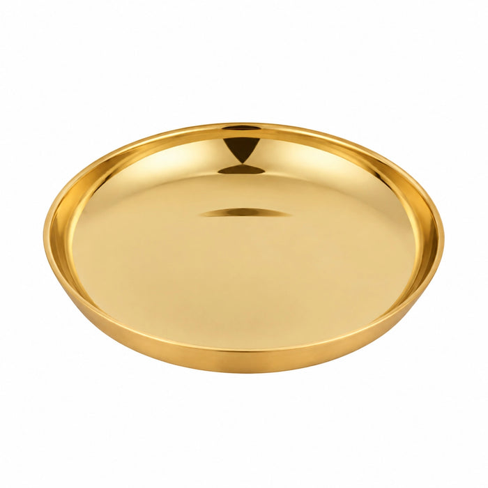 Decorative Plate - 0.5 x 3.5 Inches | Brass Plate/ Thali Plate/ Pooja Plate For Home & Festive Offerings