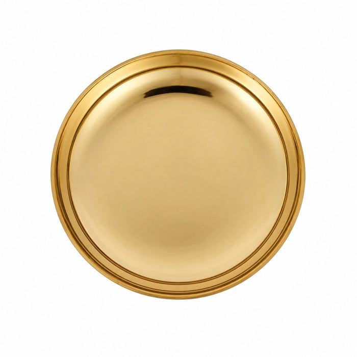 Decorative Plate - 0.5 x 3.5 Inches | Brass Plate/ Thali Plate/ Pooja Plate For Home & Festive Offerings