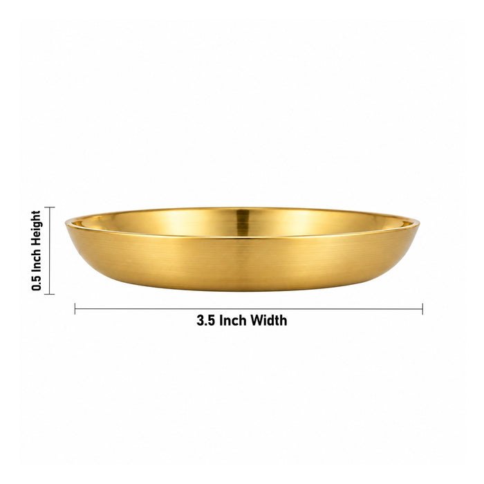 Decorative Plate - 0.5 x 3.5 Inches | Brass Plate/ Thali Plate/ Pooja Plate For Home & Festive Offerings