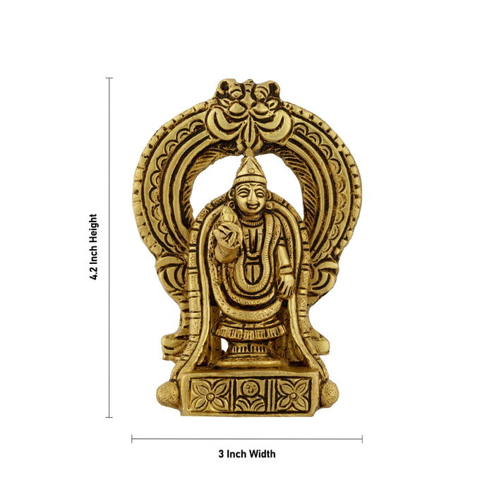Annamalai Unnamalai Murti Pair - 4.2 x 3 Inches | Antique Brass Idol/ Annamalai Unnamalaiyar Statue For Pooja