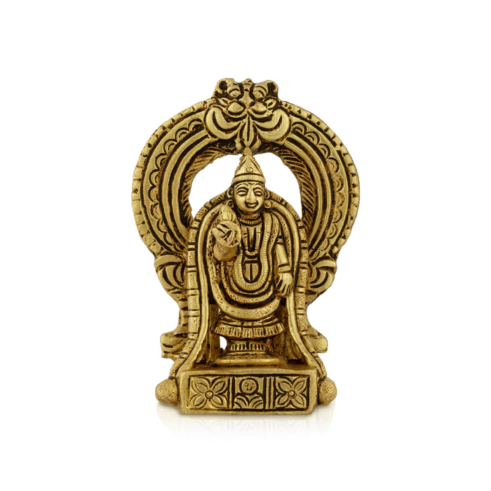 Annamalai Unnamalai Murti Pair - 4.2 x 3 Inches | Antique Brass Idol/ Annamalai Unnamalaiyar Statue For Pooja