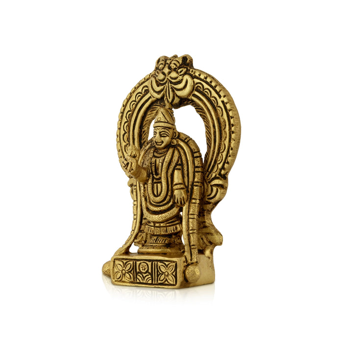 Annamalai Unnamalai Murti Pair - 4.2 x 3 Inches | Antique Brass Idol/ Annamalai Unnamalaiyar Statue For Pooja