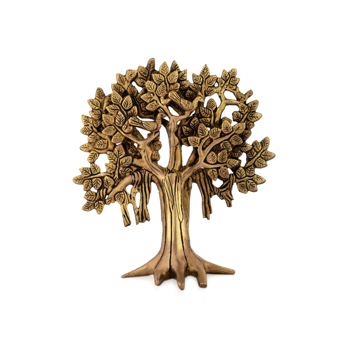 Tree Wall Hanging - 8 x 7.6 Inches | Antique Brass Wall Hanger / Tree Wall Hanging For Gifting & Home Decor