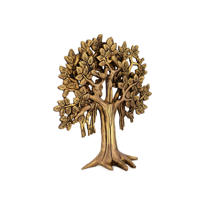 Tree Wall Hanging - 8 x 7.6 Inches | Antique Brass Wall Hanger / Tree Wall Hanging For Gifting & Home Decor