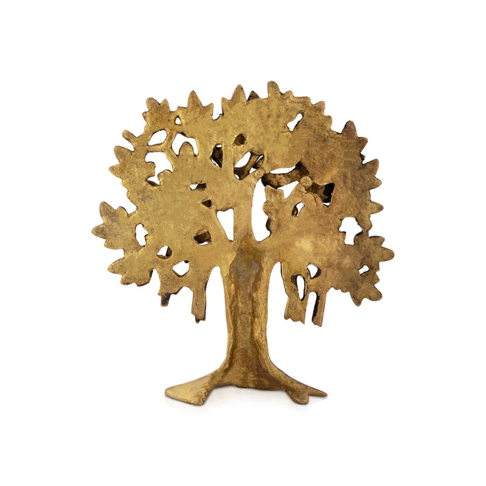 Tree Wall Hanging - 8 x 7.6 Inches | Antique Brass Wall Hanger / Tree Wall Hanging For Gifting & Home Decor