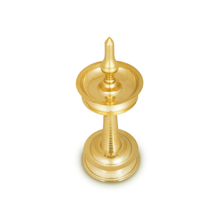 Kerala Vilakku - 14 x 5.75 Inches | Brass Kerala Kuthu Vilakku/ Kerala Lamp for Pooja - Kerala Vilakku