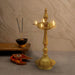 Kerala Vilakku - 11 Inches | 5 Face Nilavilakku/ Brass Kerala Lamp for Pooja - Kerala Vilakku