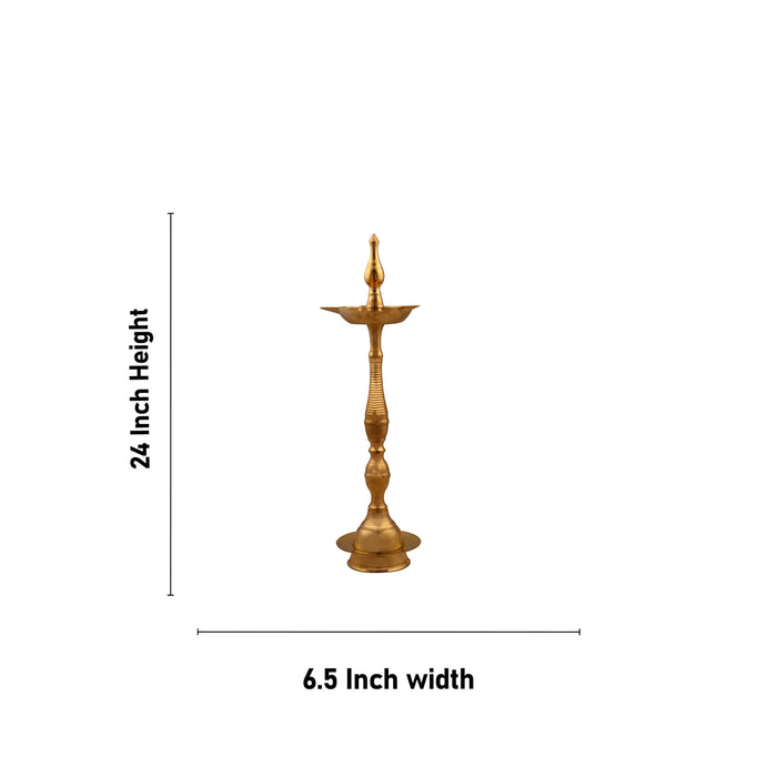 Brass Kerala Fancy Lamp - 5 Face - 24 Inches | Panchmukh Deep/ Brass Lamp for Pooja/ 1560 Gms Approx
