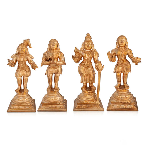 Naalvar Set- 5.75 x 2.25 Inches|Panchaloha Idol/ Appar/ Sundarar/ Sambandar/ Manikavasagar/ Nalvar Idols for Pooja - Panchaloha Murties