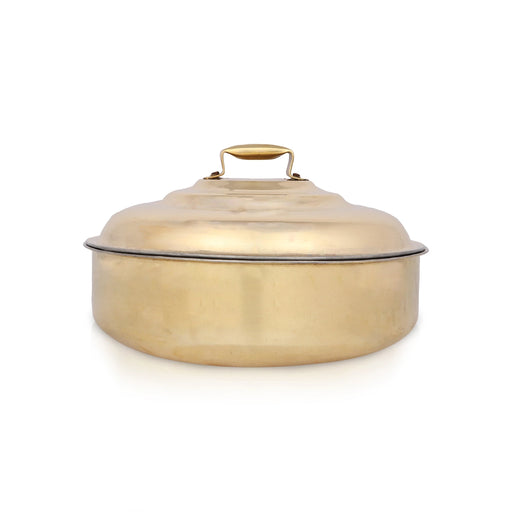 Brass Prasad Patra with Lid - 3 x 8 Inches | Brass Storage Box/ Brass Vessel for Pooja/ 960 Gms Approx - Bowls