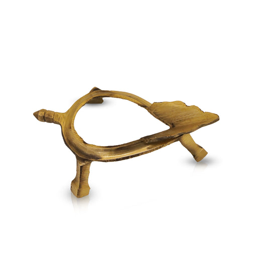 Brass Shankh Stand - 2.65 x 6.5 Inches | Shankh Rakhne Ka Stand/ Shankh Holder for Pooja - Pooja Shankh