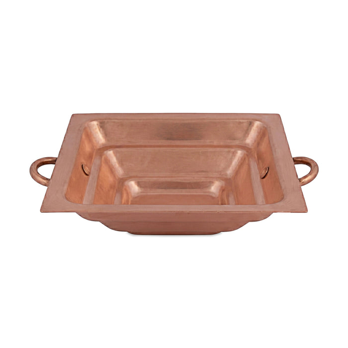 Havan Kund Without Stand - 5.5 x 5.5 Inches | Copper Agnihotra Kund Without Handle/ Yagna Kund for Pooja