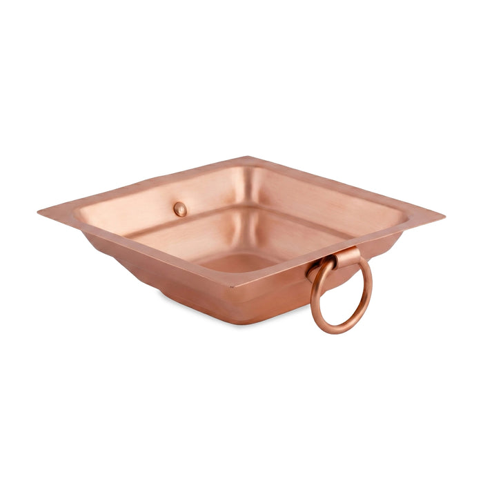 Havan Kund Without Stand - 5.5 x 5.5 Inches | Copper Agnihotra Kund Without Handle/ Yagna Kund for Pooja