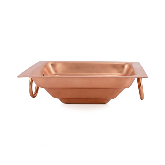 Havan Kund Without Stand - 5.5 x 5.5 Inches | Copper Agnihotra Kund Without Handle/ Yagna Kund for Pooja